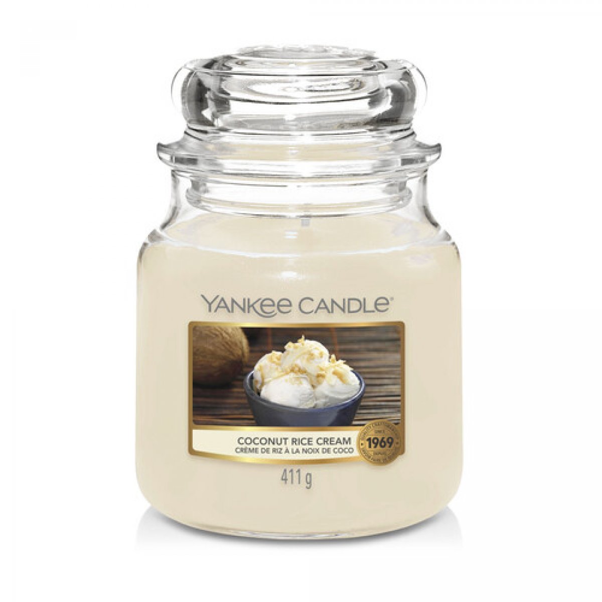 Giara media Yankee Candle Coconut Rice Cream Fragranza dolce speziata