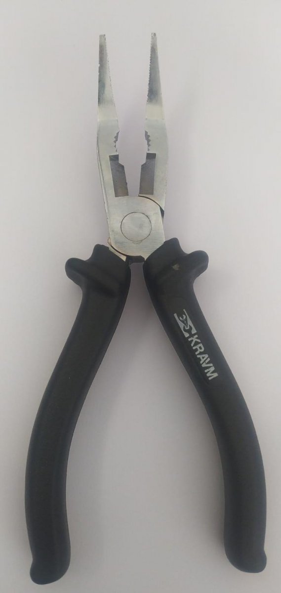 PINZA A BECCHI LUNGHI PIATTI CURVI MM.160 MANICOI RIVESTITI KRAVM