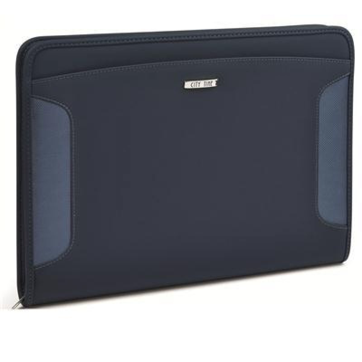 Portablocco similpelle gommato con inserti in sintetico blu