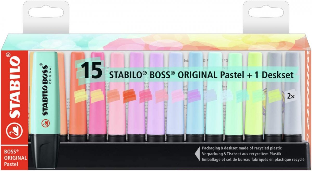 DESK SET STABILO BOSS PASTEL 2021