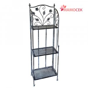 ETAGERE Libreria scaffale ferro metallo nero shabby 3 piani cm.40x25 h125 vasi
