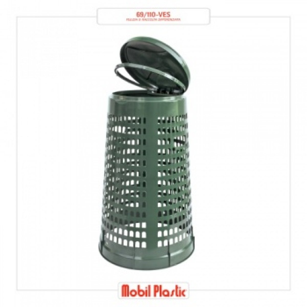 TRESPOLO PORTASACCO RACCOLTA DIFFERENZIATA COLORE VERDE SCURO 110 LITRI MOBIL PLASTIC