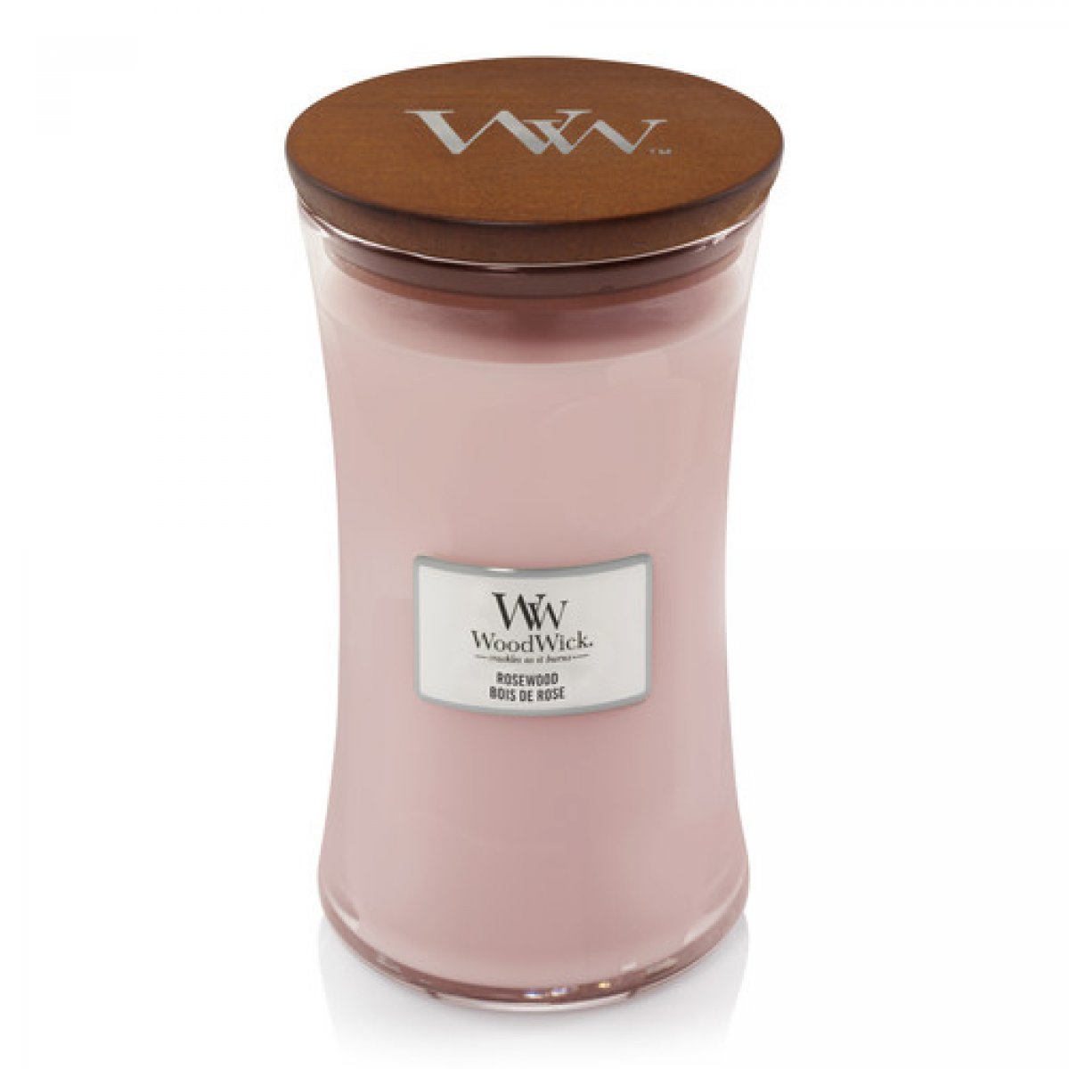 Candela a clessidra grande Rosewood Woodwick - 1134 g