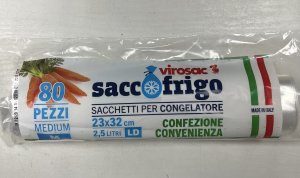 SACCO FRIGO  sacchetti per congelatore pacco convenienza 80 pezzi 23 per 32