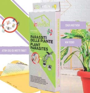 Trappola insetticida per parassiti delle piante - Confezione: 2 trappole in un flow-pack trasparente in plastica PP