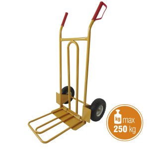 Carrello portapacchi in tubolare verniciato con manopole in gomma paracolpi e pedana ribaltabile