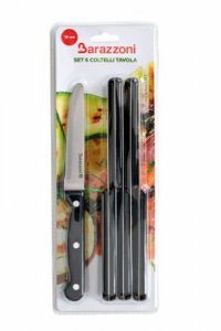 SET 6 COLTELLI TAVOLA NERO BLISTER