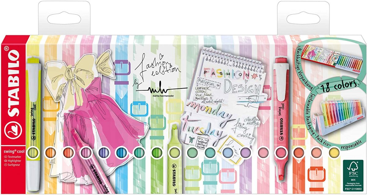 DESK SET STABILO SWING COOL + SWING COOL PASTEL DA 18