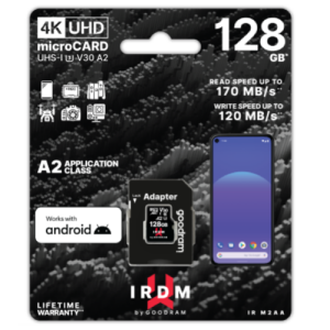 microSD IRDM by GOODRAM 128GB UHS I U3 A2 + adapter