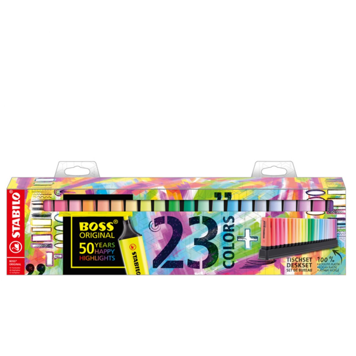 Evidenziatori Boss Origina fluo + pastel - Stabilo - deskset 23 pezzi 