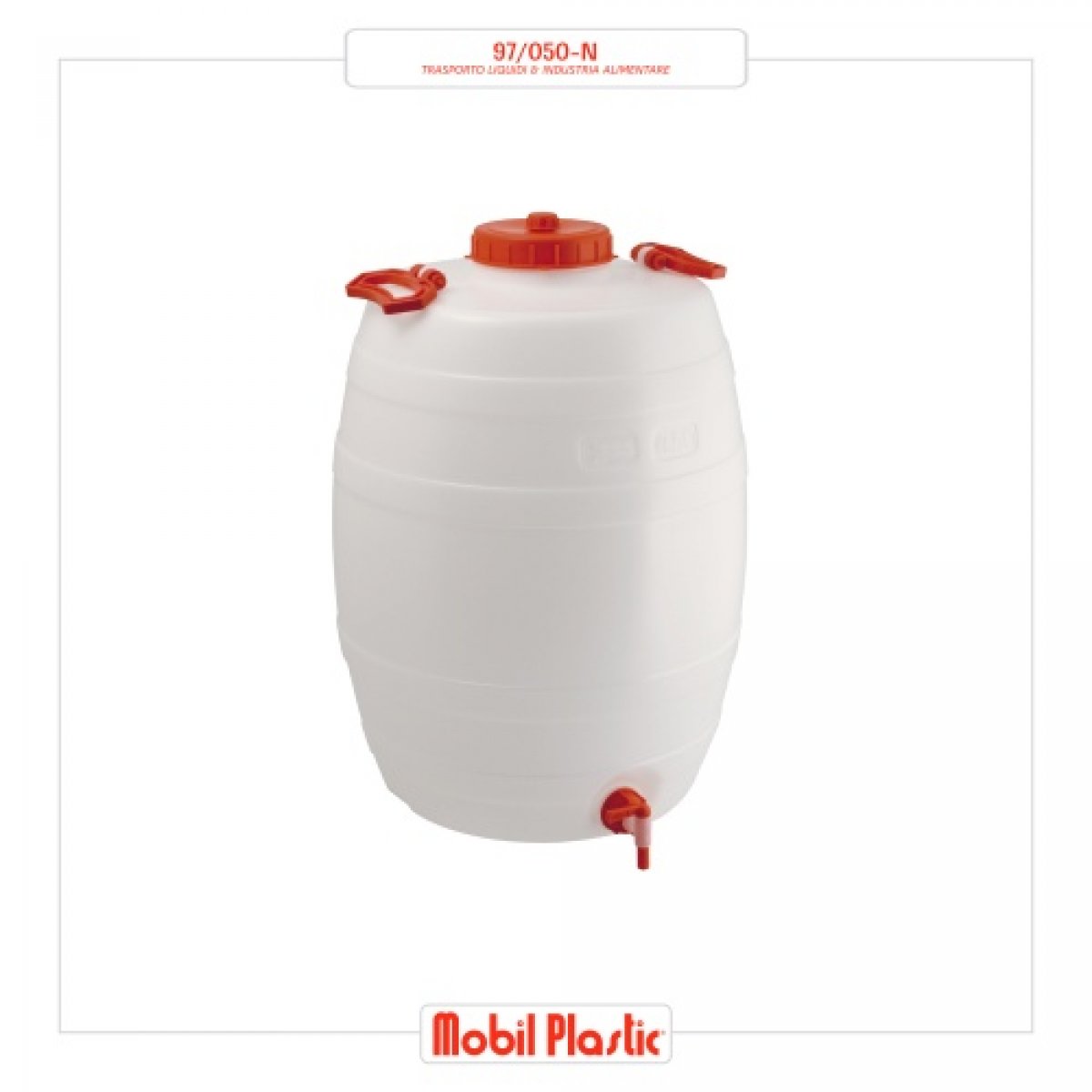 FUSTINO BOTTICELLA CON RUBINETTO - 50 LT MOBIL PLASTIC