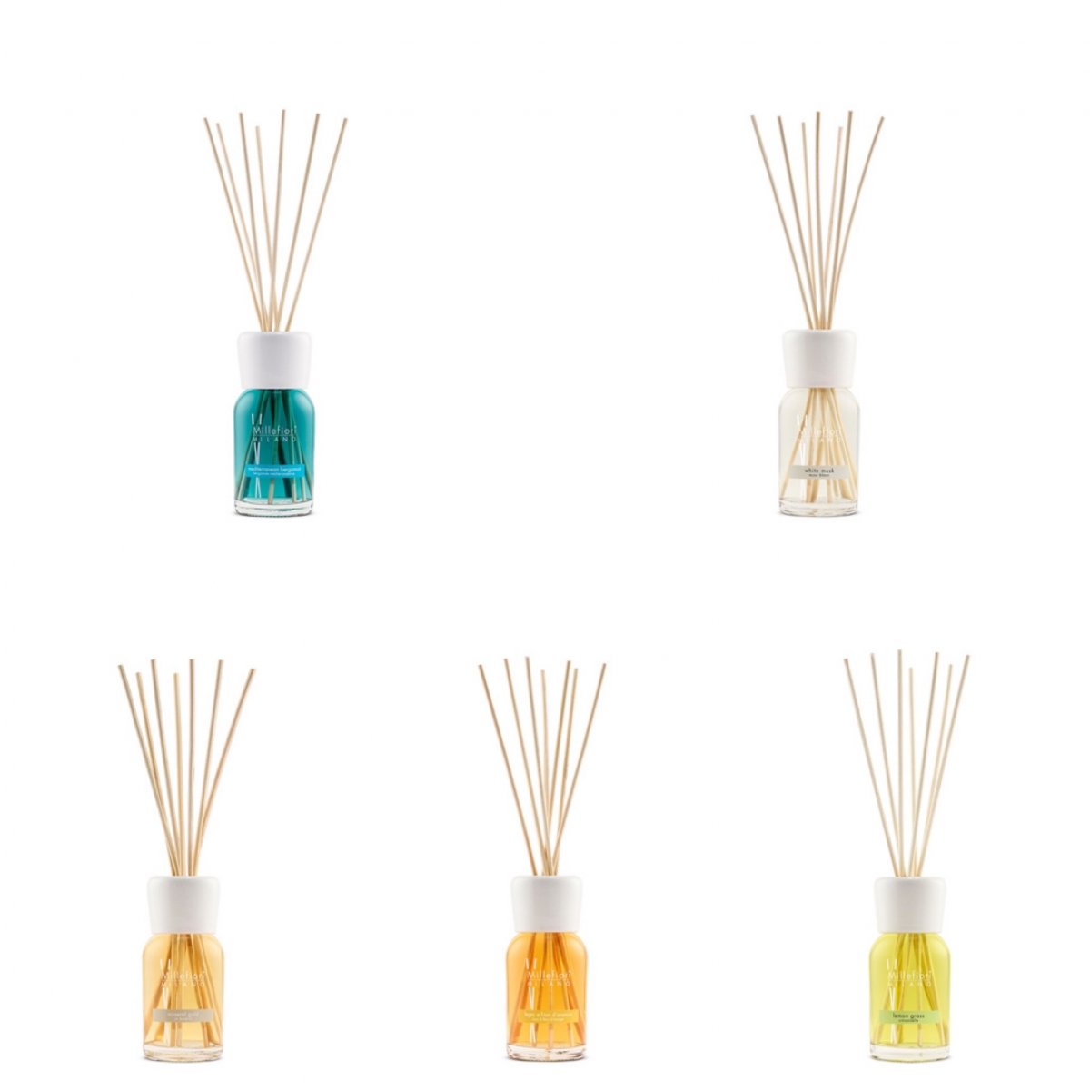 1 Diffusore a bastoncini Millefiori Milano - area olfattiva agrumata fresca - 100 ml