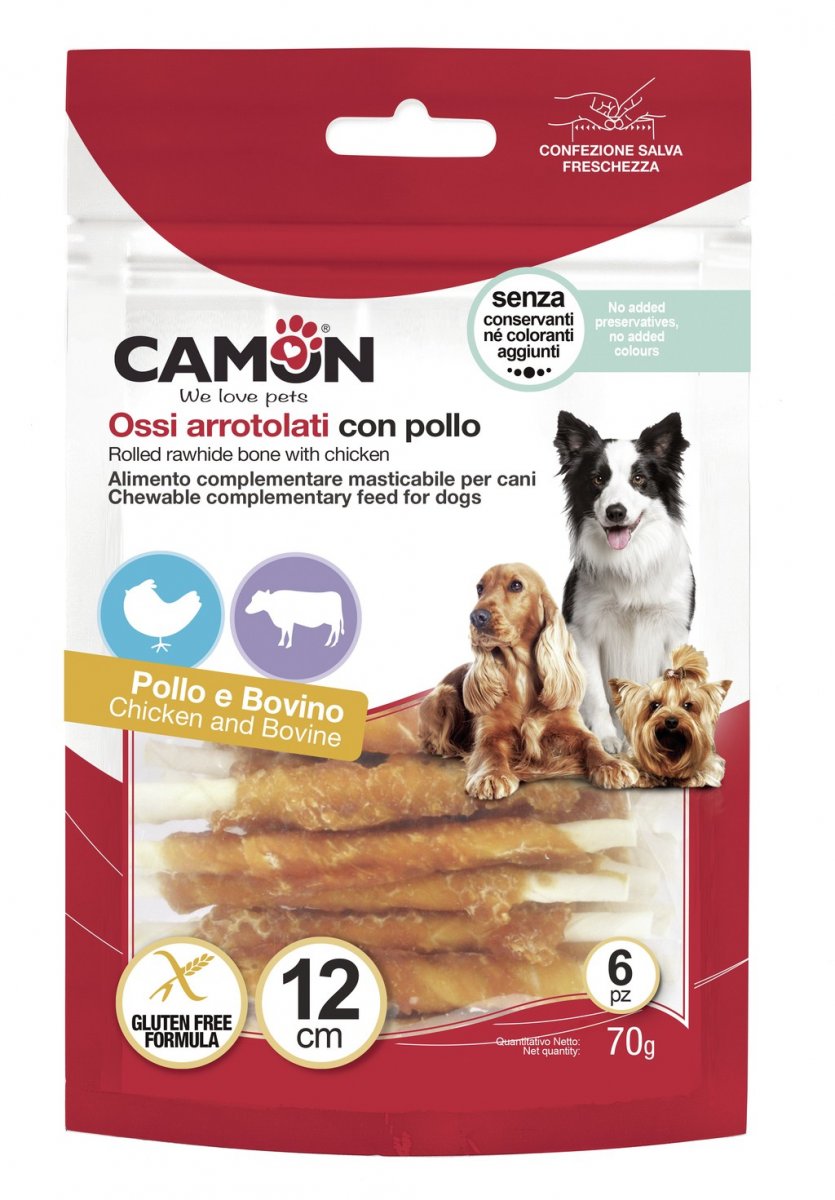 CAMON Rolls masticabili Per cani con pollo 70gr