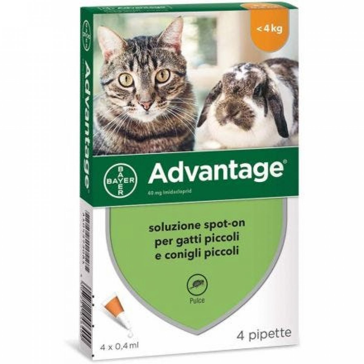 BAYER ADVANTAGE GATTO 40MG FINO A 4KG