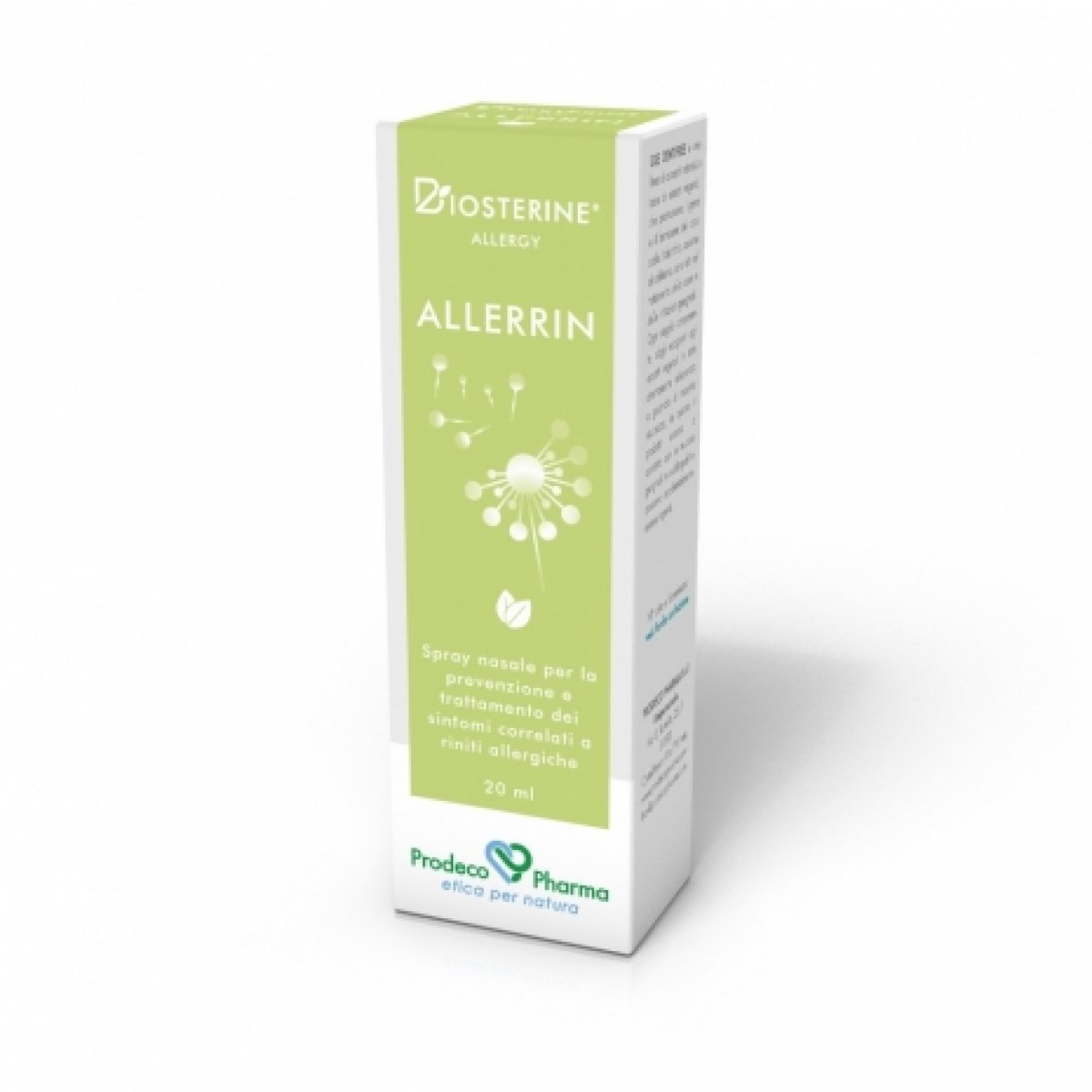BIOSTERINE® ALLERGY ALLERRIN Spray nasale - Prodeco Pharma Soluzione rinologica isotonica, a pH fisiologico, indicata per il trattamento e la prevenzione dei sintomi correlati a riniti allergiche. Spray nasale 20 ml