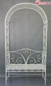 ARCO Panca panchina divano divanetto giardino ferro bianco cm116x230 shabby chic