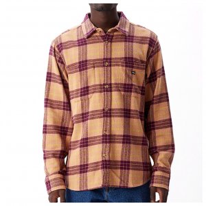 OBEY CAMICIA FLANELLA ARNOLD WOVEN ITALIAN CLAY
