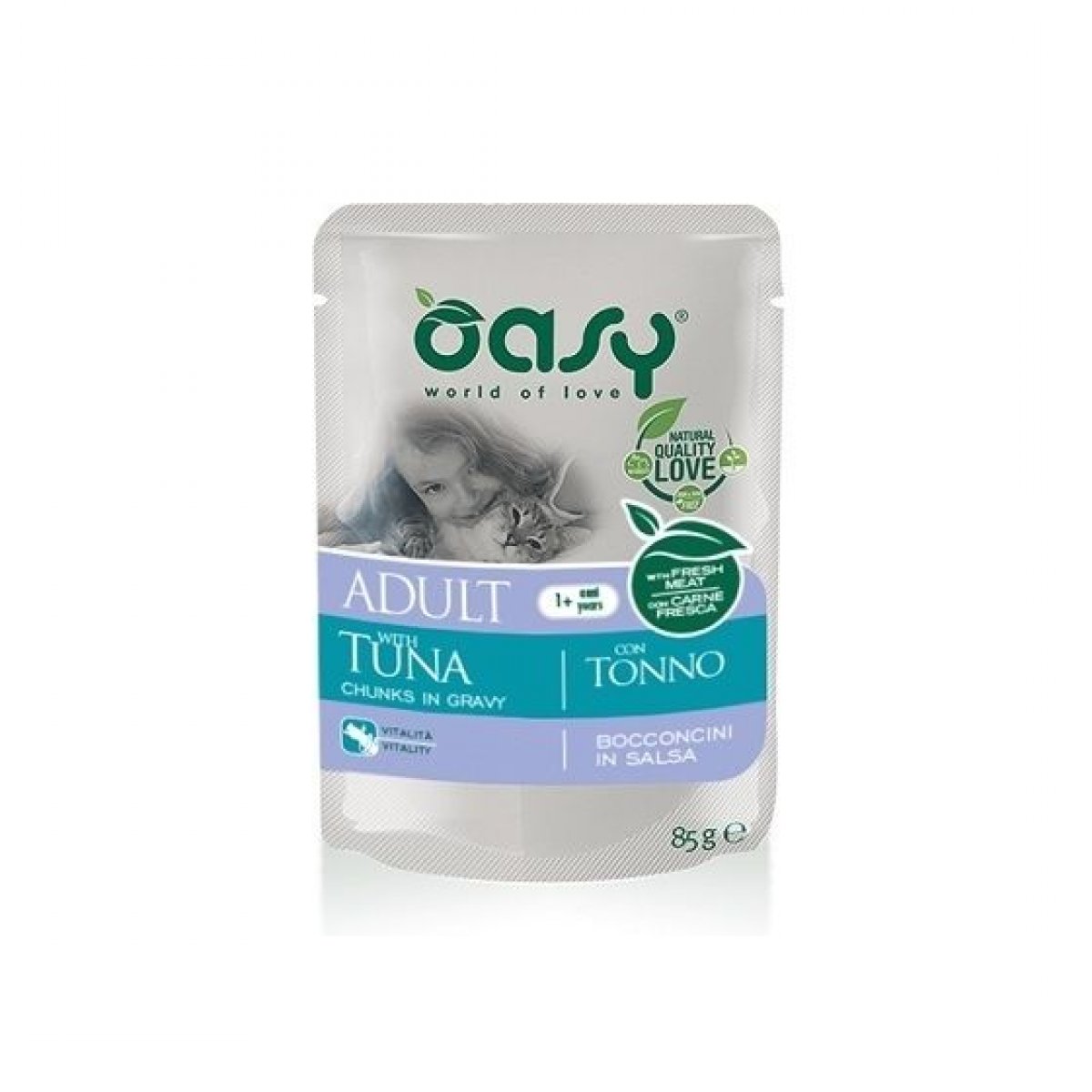 OASY GATTO WET BOCCONCINI TONNO 85GR