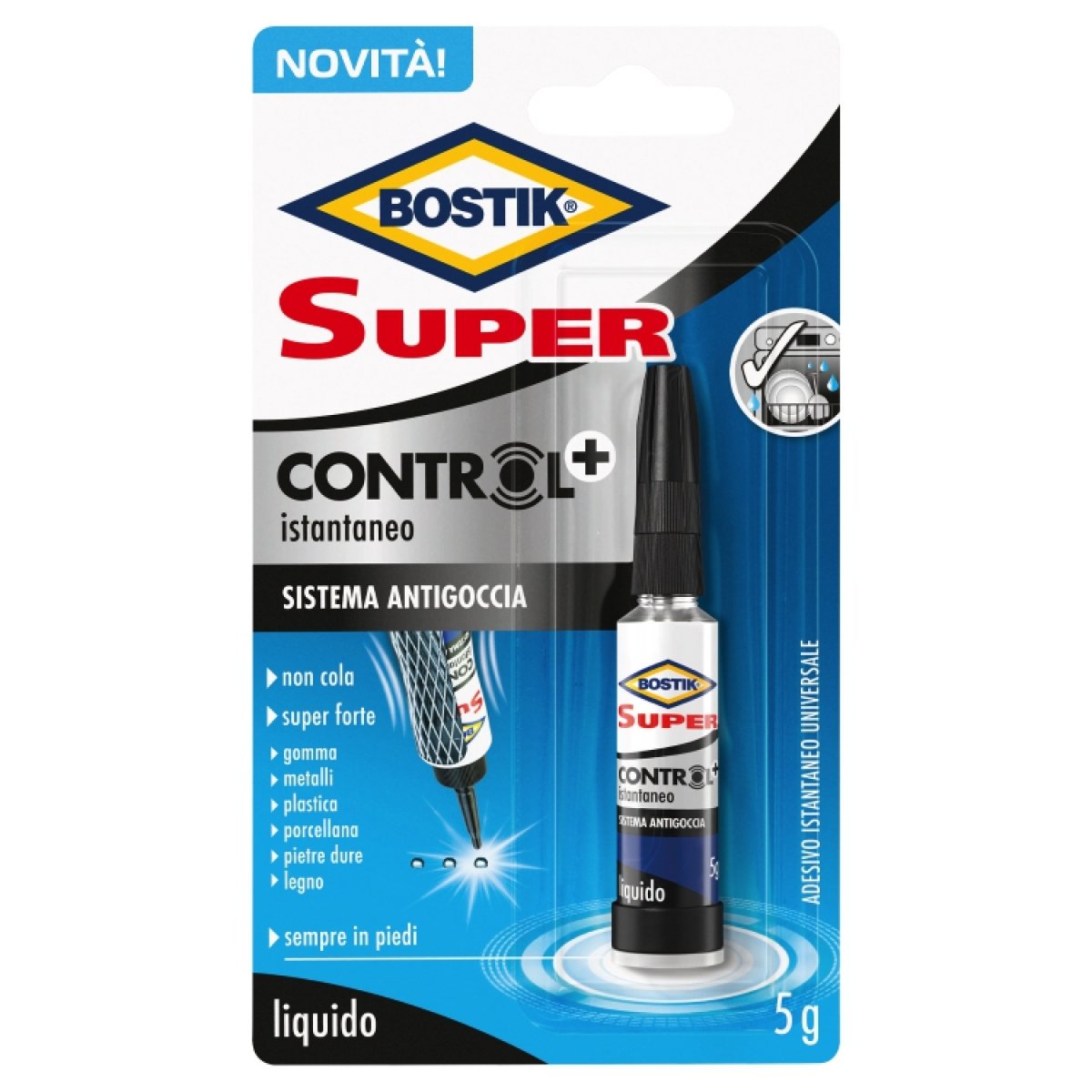 Adesivo Bostik Super CONTROL+ è un adesivo liquido istantaneo e super forte in uno stabile contenitore da 5g BOSTIK