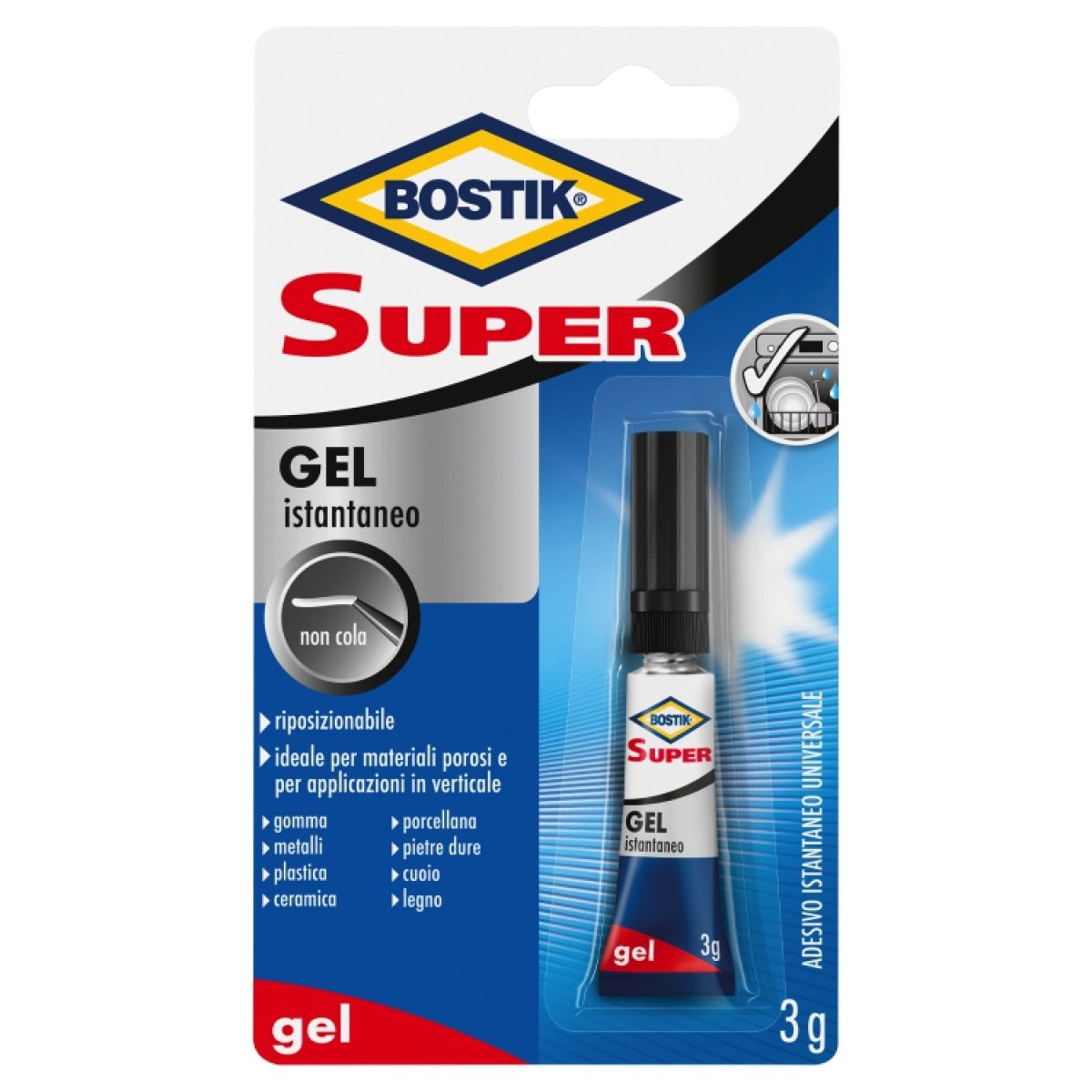 Adesivo Bostik Super Gel Istantaneo 3 gr BOSTIK