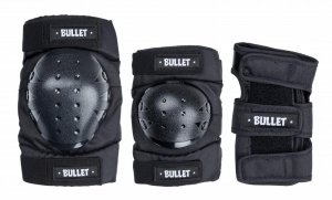 Bullet Set Protezioni Adulti regolabili Polsi-Gomiti-ginocchiere Skateboard Black