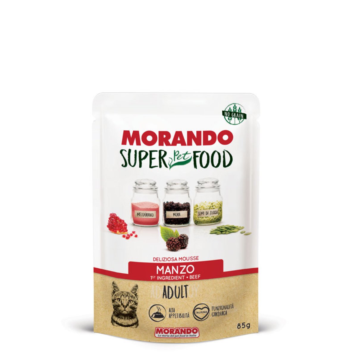 Morando SuperPetFood GATTI mousse con MANZO 85 gr