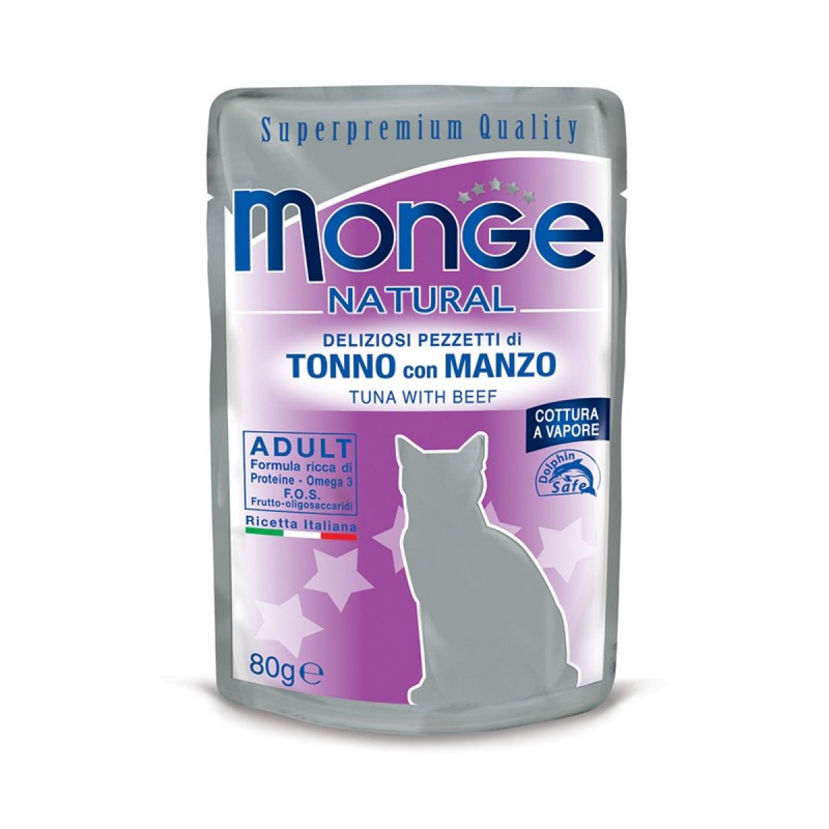 MONGE GATTO NATURAL ADULT TONNO E MANZO 80GR