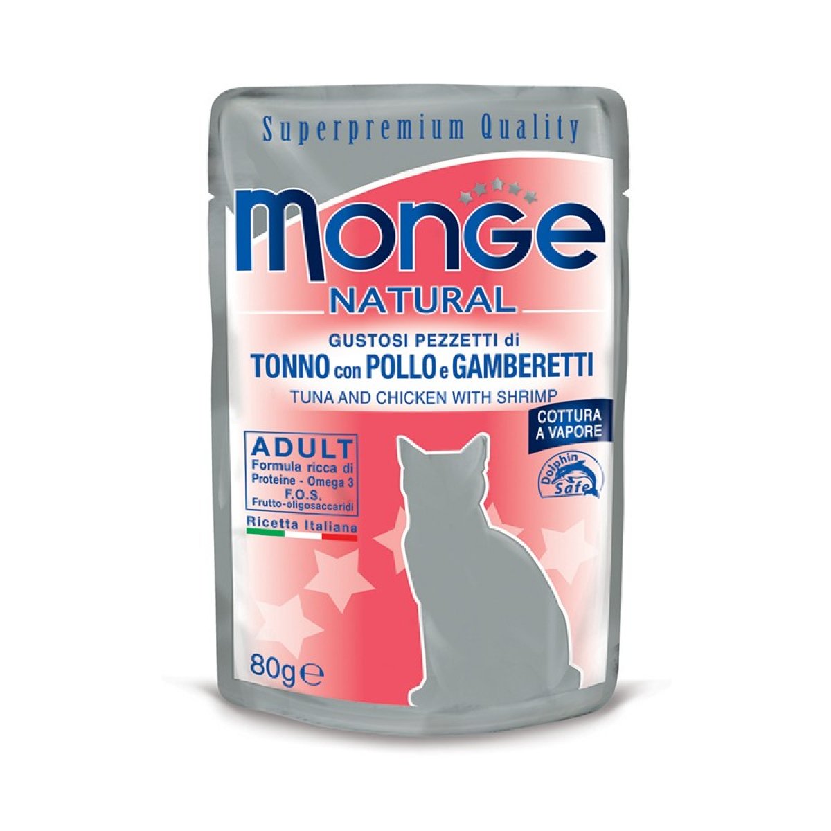 MONGE GATTO NATURAL ADULT TONNO POLLO CON GAMBERETTI E O 80GR
