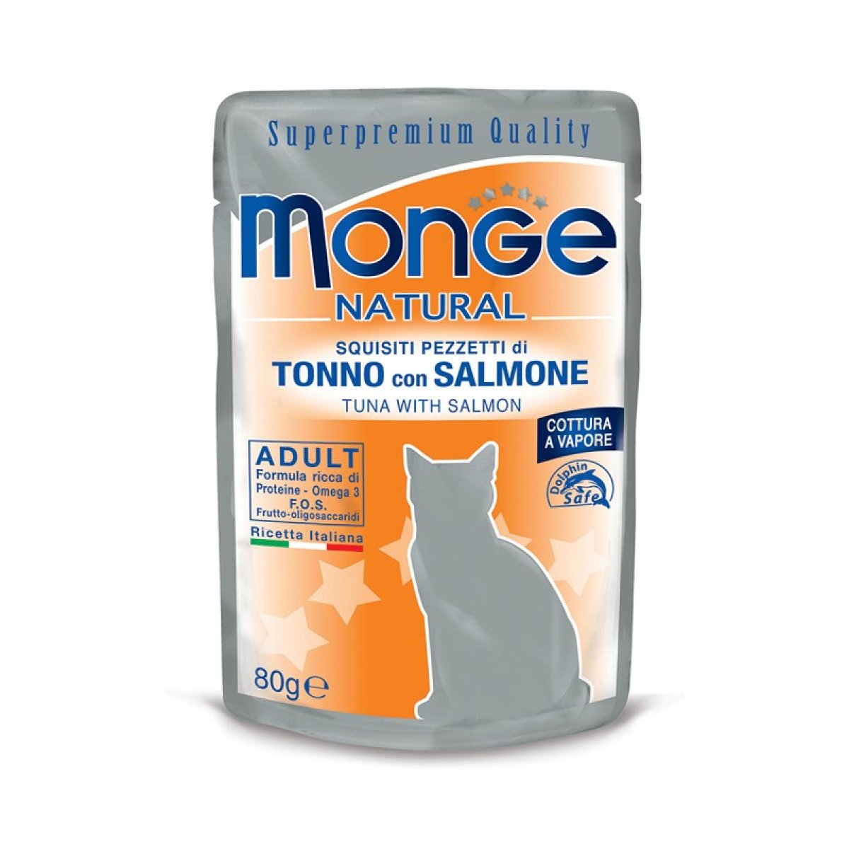 MONGE GATTO NATURAL ADULT TONNO CON SALMONE O 80GR