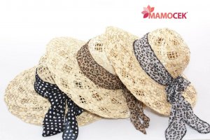 CAPPELLO Donna tesa larga passeggio mare estate spiaggia paglia fascia leopardata grigio