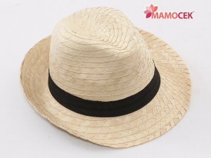 CAPPELLO Uomo paglia estate mare spiaggia passeggio sera borsalino naturale nero