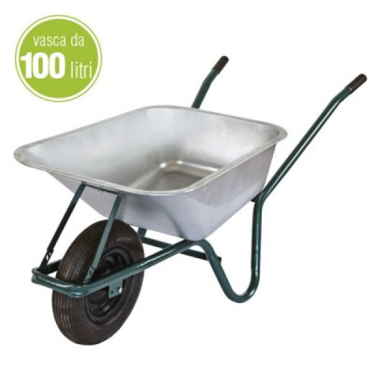 CARRIOLA 100 LITRI VASCA LAMIERA ZINCATA VERDELOOK