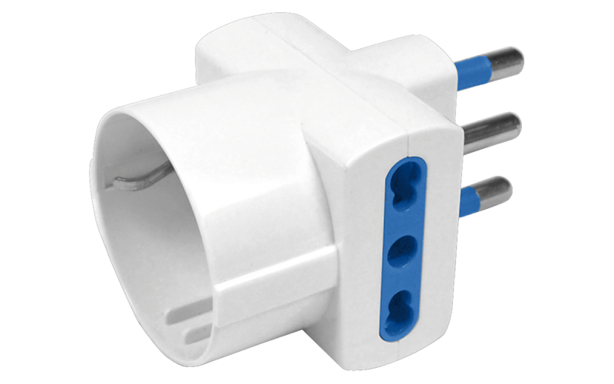 ADATTATORE TRIPLO C/SCHUKO 16A+T BIANCO NOVA LINE