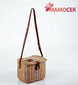 CESTO Vimini raccolta funghi pesca cm.36x24 H26 c/tracolla castagne tartufi orto