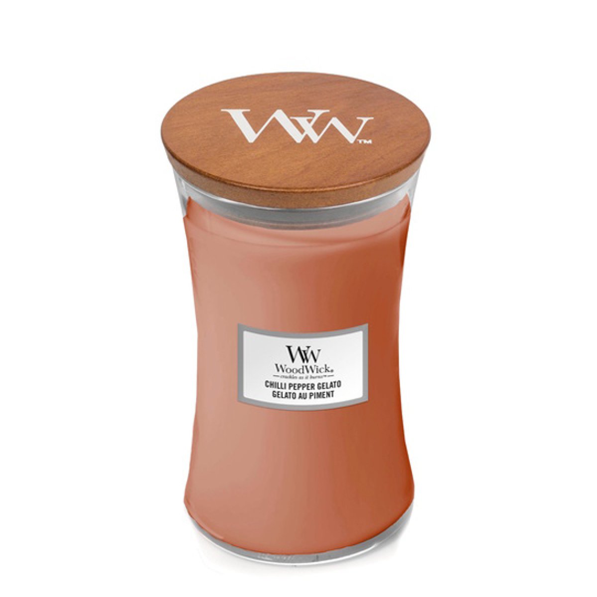 Candela a clessidra grande Chili Pepper Gelato Woodwick - 1134 g