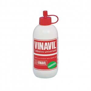 Colla Vinilica Vinavil Universale, Senza solventi, inodore, trasparente dopo l’essiccazione. 250g Bianco