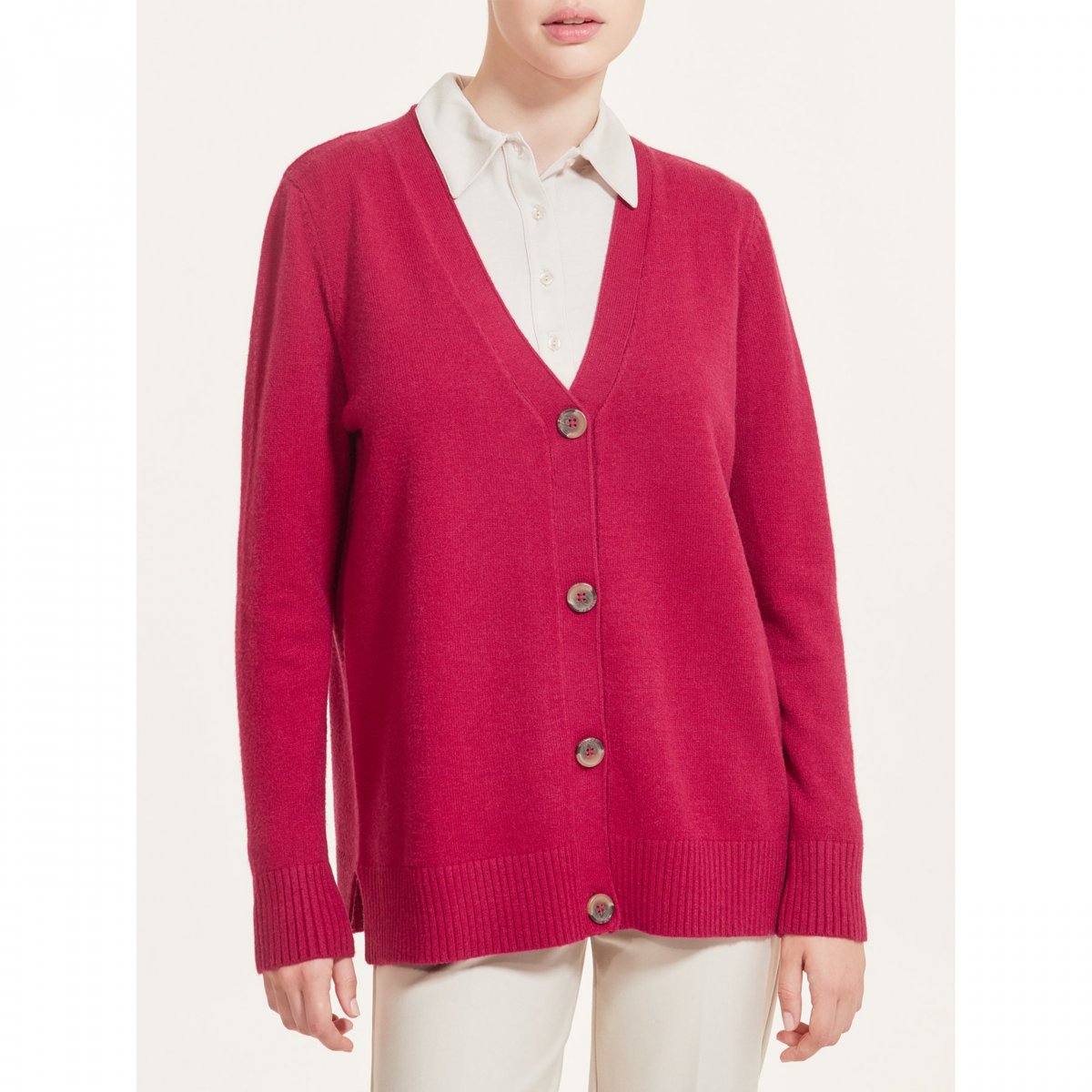 Ragno Cardigan in EcoViscosa art.da93mi col.253 fragola promozione