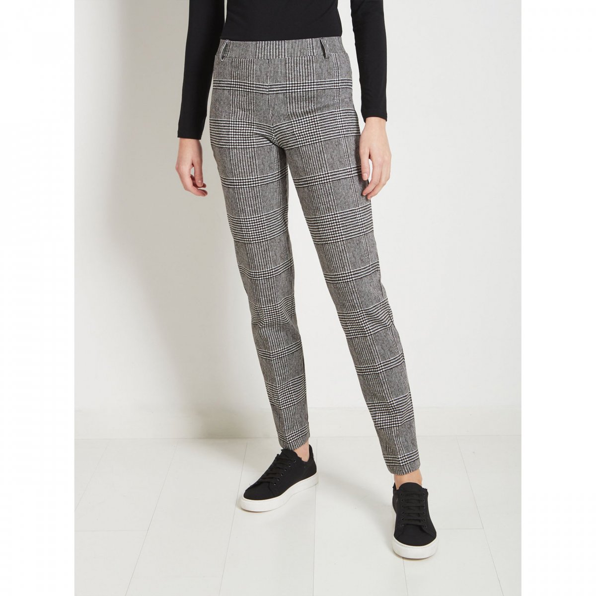 Ragno Pantalone a sigaretta donna in cotone elasticizzato art.DB28PQ col.020f fantasia nero novità