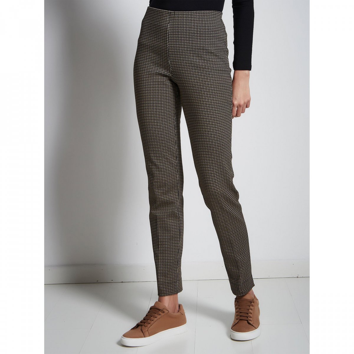 RAGNO Pantalone donna A-I Digital Wool A Sigaretta Fantasia Nero -Verde art.DB41PS novità