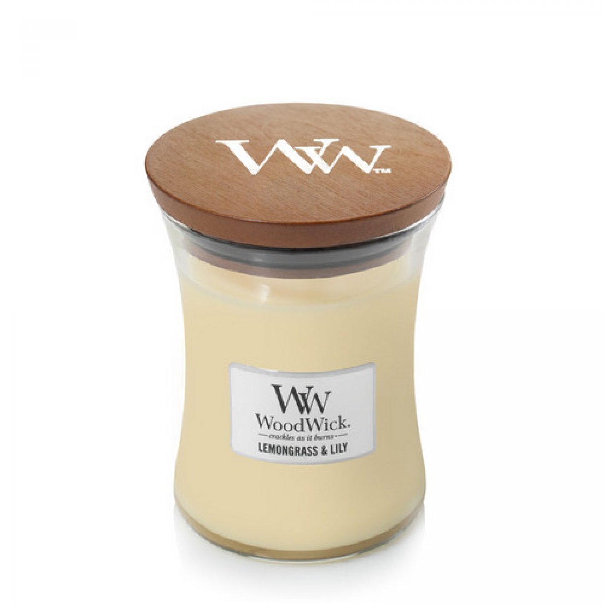 Candela a clessidra media Lemongrass & Lily Woodwick - 658 g