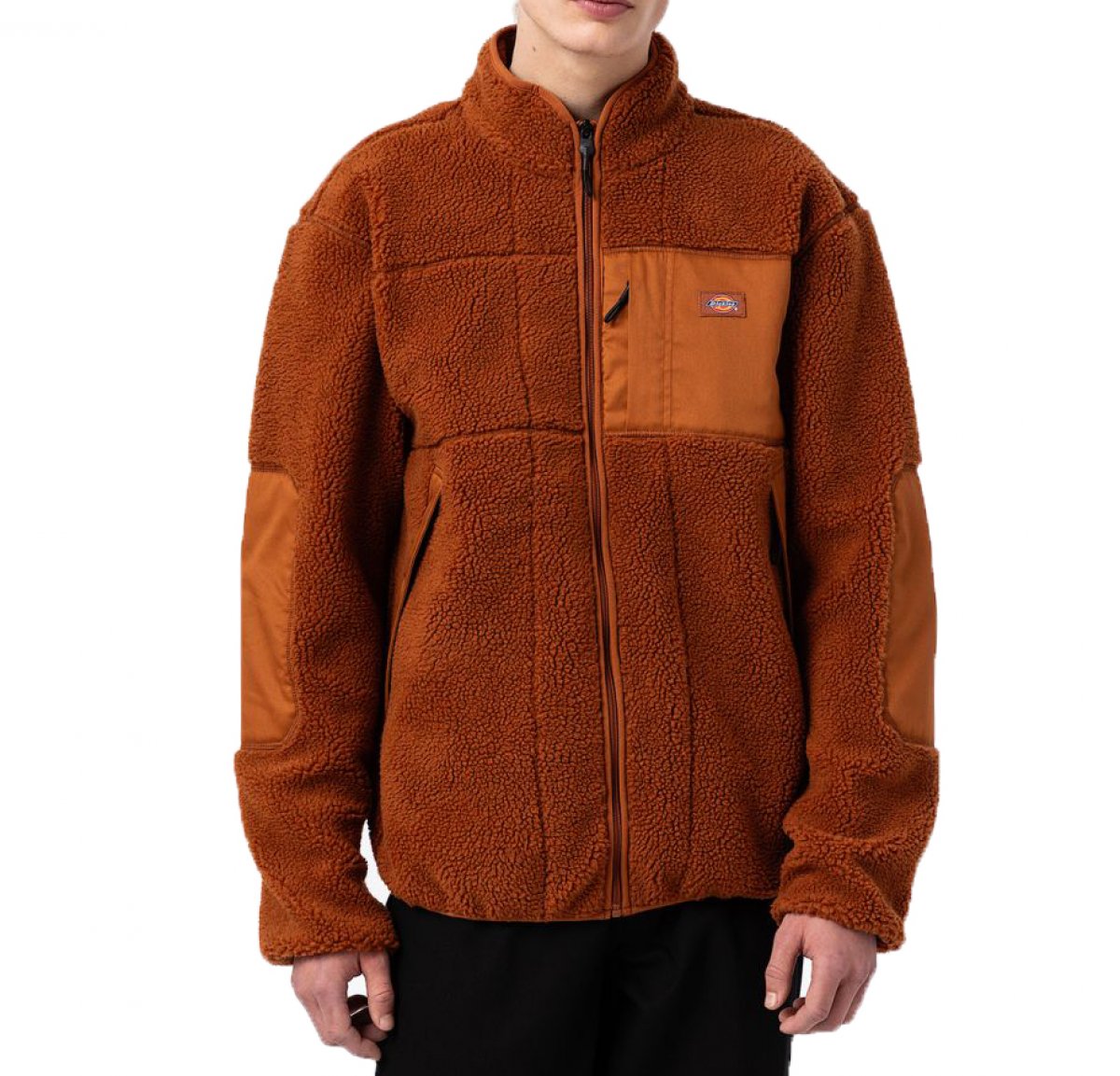 DICKIES FELPA PILE GIROCOLLO ZIP RED CHUTE FLEECE GINGERBREAD DICKIES
