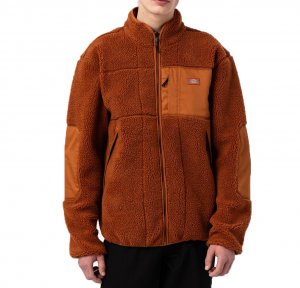 DICKIES FELPA PILE GIROCOLLO ZIP RED CHUTE FLEECE GINGERBREAD