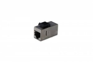 ADATTATORE PASSANTE 2X8 POLI RJ45 SCHERMATO CAT.6 CON GANCI PER PANNELLI