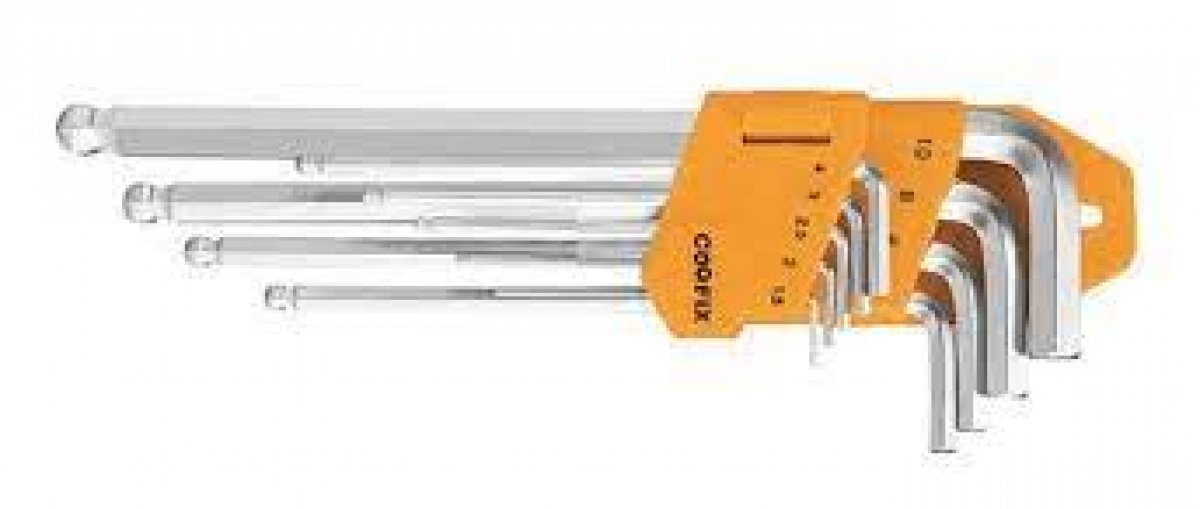 9 CHIAVI ESAGONALI LUNGHE BALL POINT MM.1.50/10 COOFIX