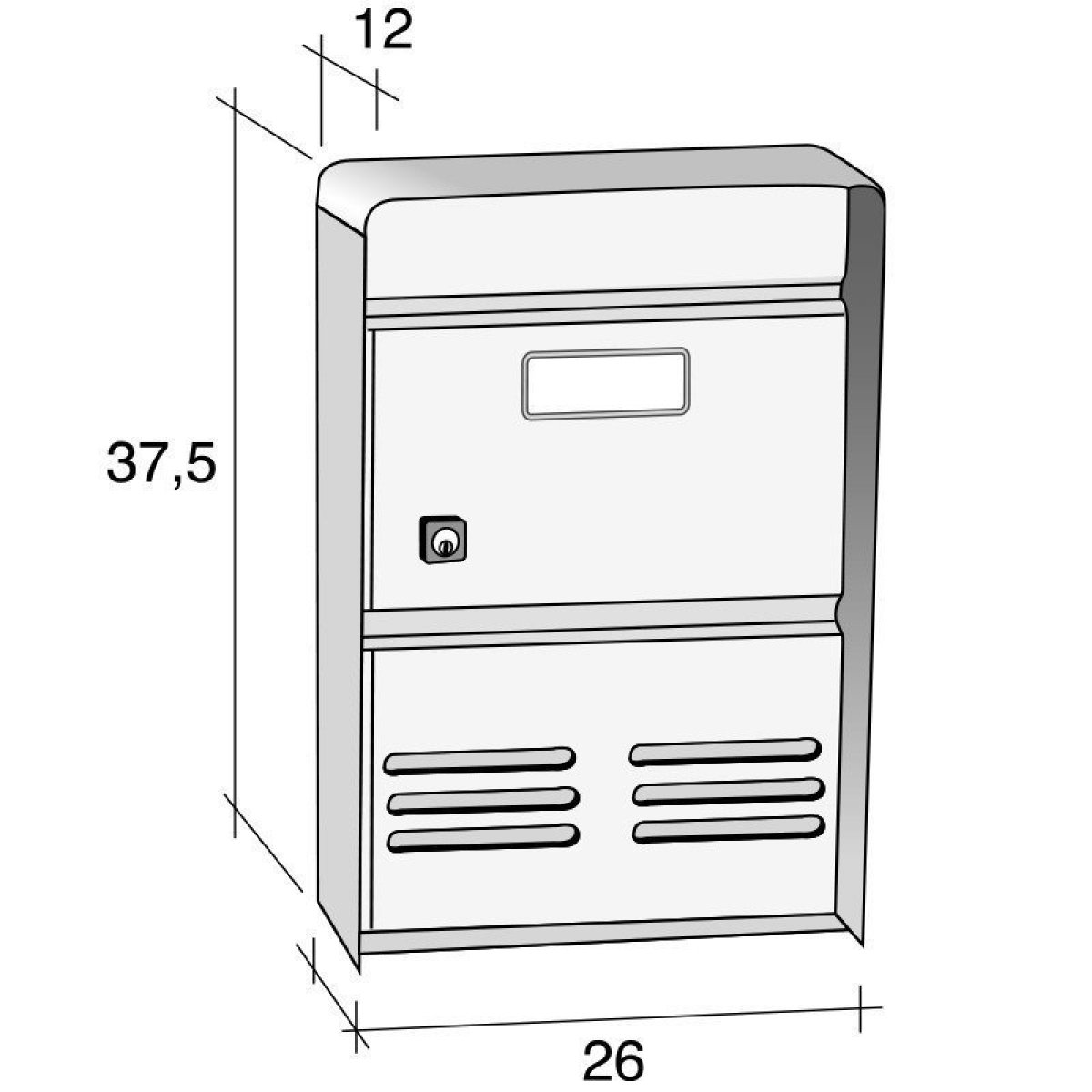 Cassetta postale Formato Rivista per esterno con tetto parapioggia apribile per l'inserimento postale dall'alto in acciaio inox 304 finitura TELA di LINO