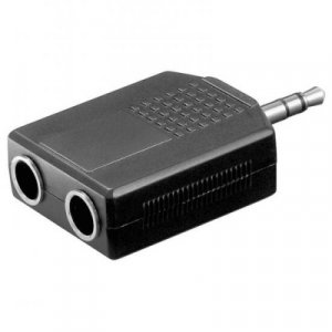 ADATTATORE AUDIO CONNETTORI 1 X 3,5MM. STEREO MASCHIO - 2 x 6,35MM STEREO FEMMINA