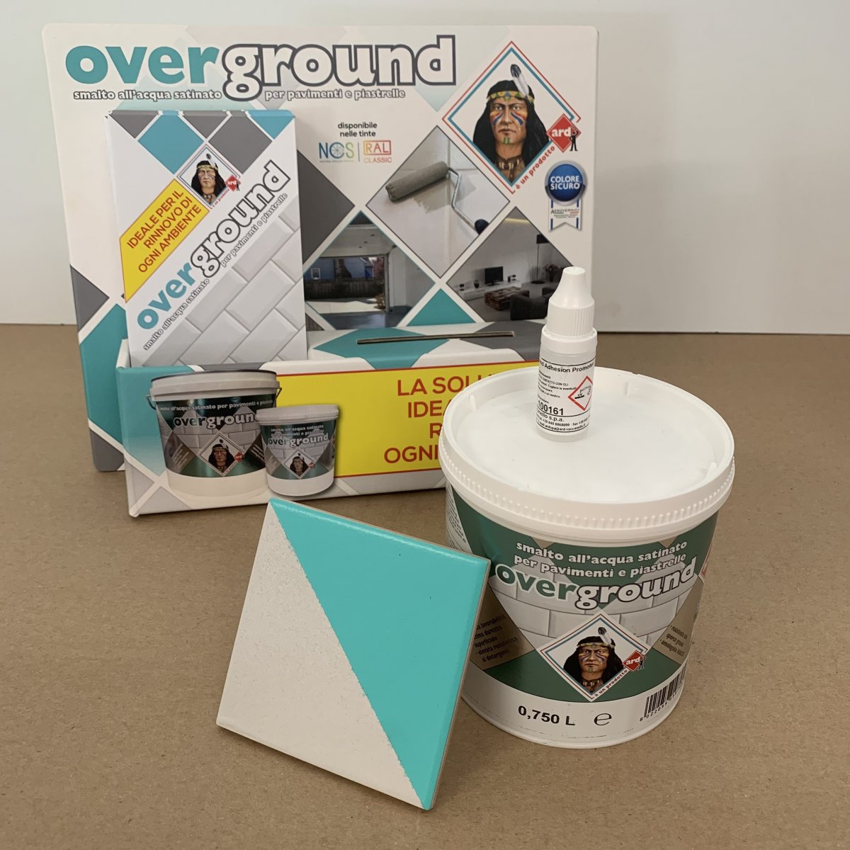 OVERGROUND ARD-RACCANELLO 0,75 lt SMALTO ALL’ACQUA SATINATO PER PAVIMENTI E PUASTRELLE 0,75 lt