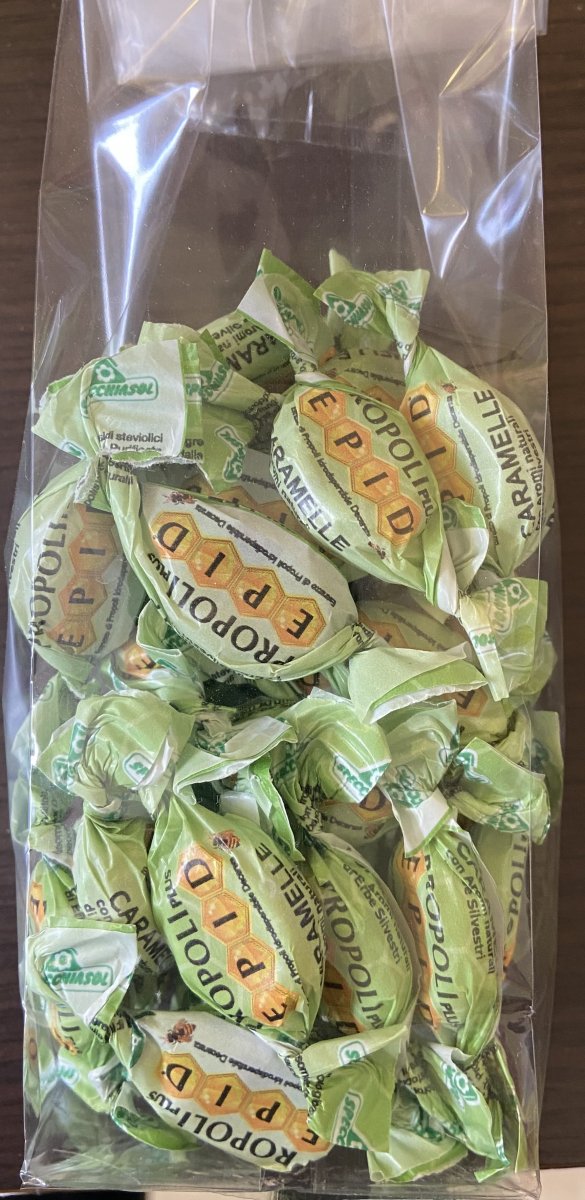 CARAMELLE EPID PROPOLI ERBE ALPINE S/ZUCCH.A BASE DI PROPOLI ERBE ALPINE DOLCIFICATO CON STEVIA E MALTO