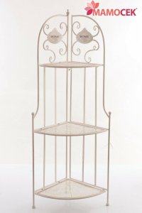 ETAGERE Libreria scaffale angoliera ferro bianco home 3 piani lato35 h125 shabby