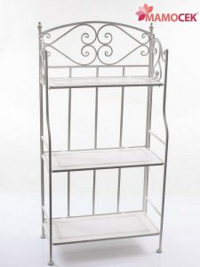 ETAGERE Libreria scaffale ferro bianco 3 mensole piani cm.58x29 h116 shabby